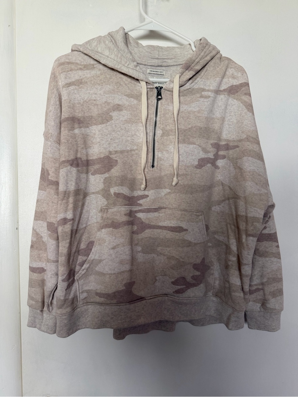 American Eagle Camo Quarter Zip Hoodie